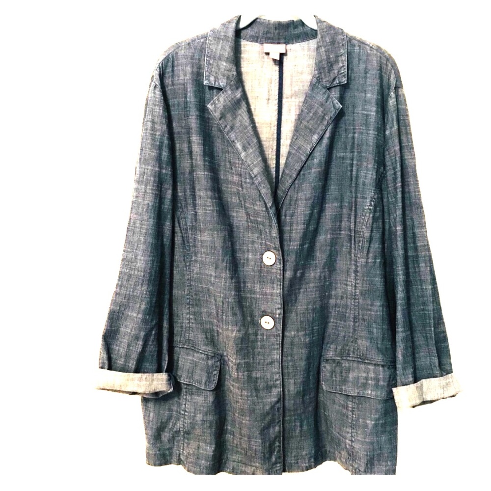 J. Jill Denim double pocket blazer